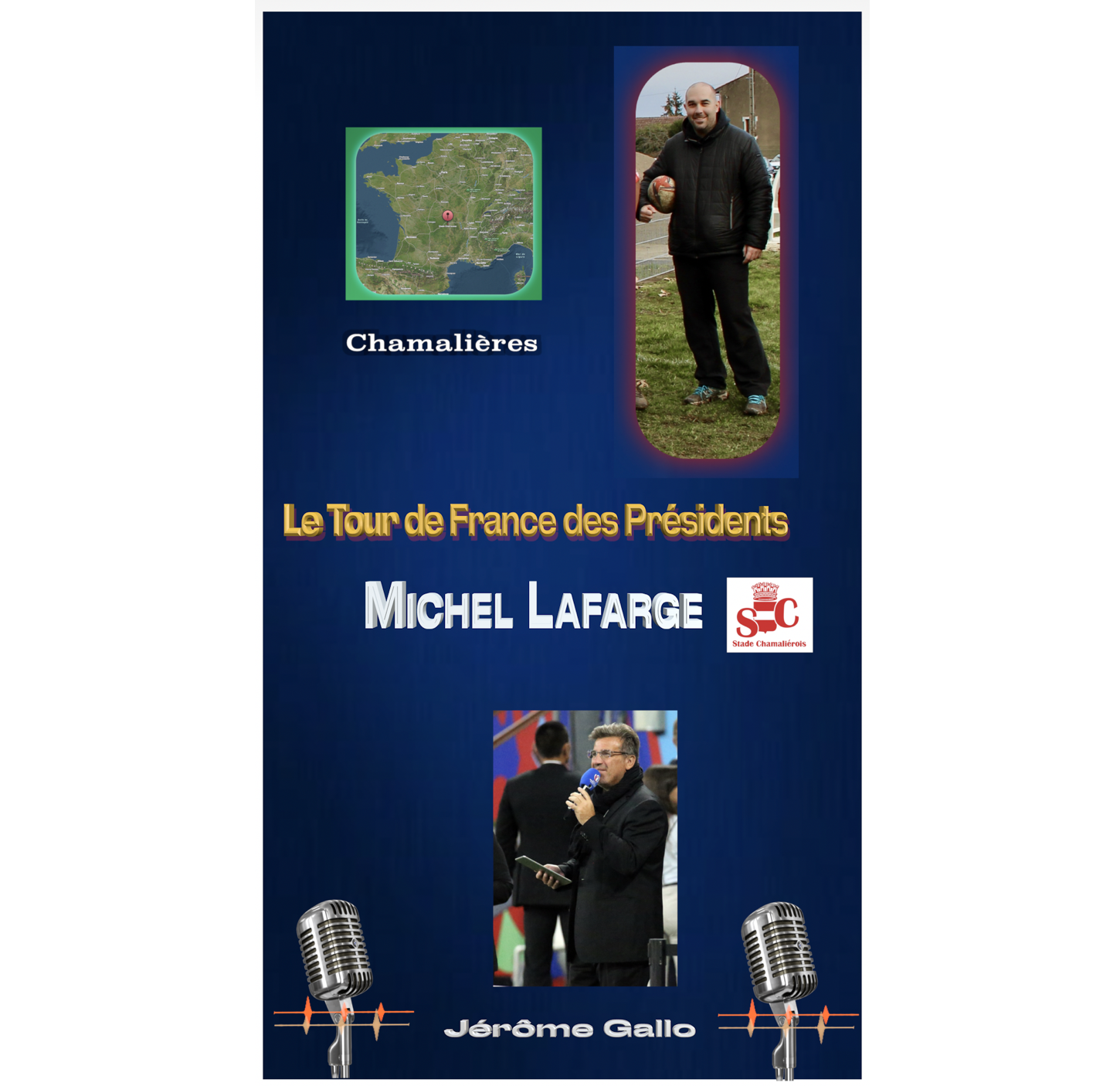 Portrait de Michel Lafarge, président du Stade Chamaliérois, devant les installations du club de rugby de Chamalières.